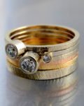 zestaw oryginalnych pierścionków z brylantami i obrączek